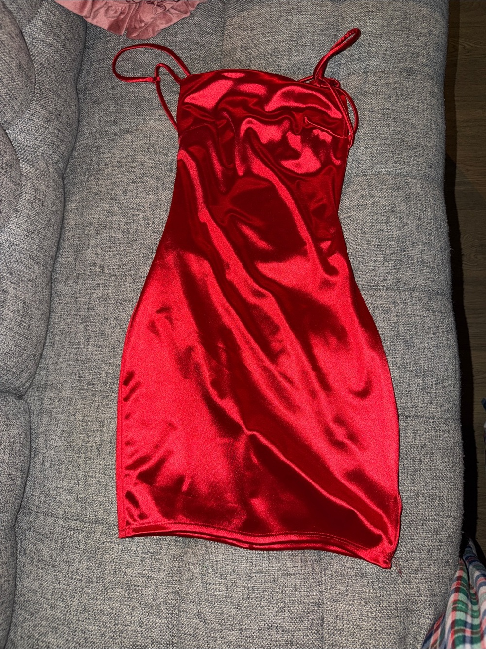Fashion Nova Red Satin Mini Slip Dress